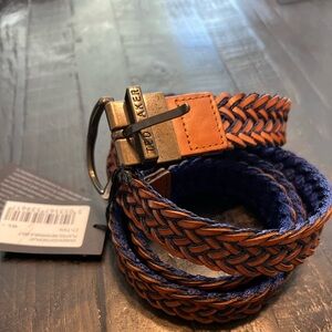 Ted Baker Brown Braided Belt w/gold buckle